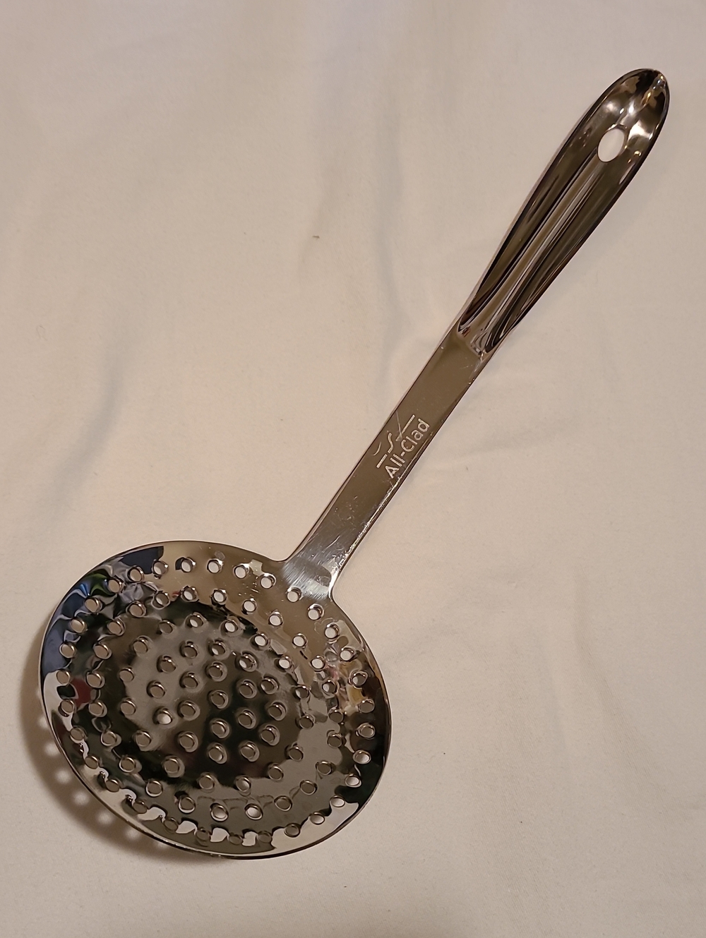 All-Clad Stainless Steel Skimmer 13-inch For Straining Stocks Soup Liquid